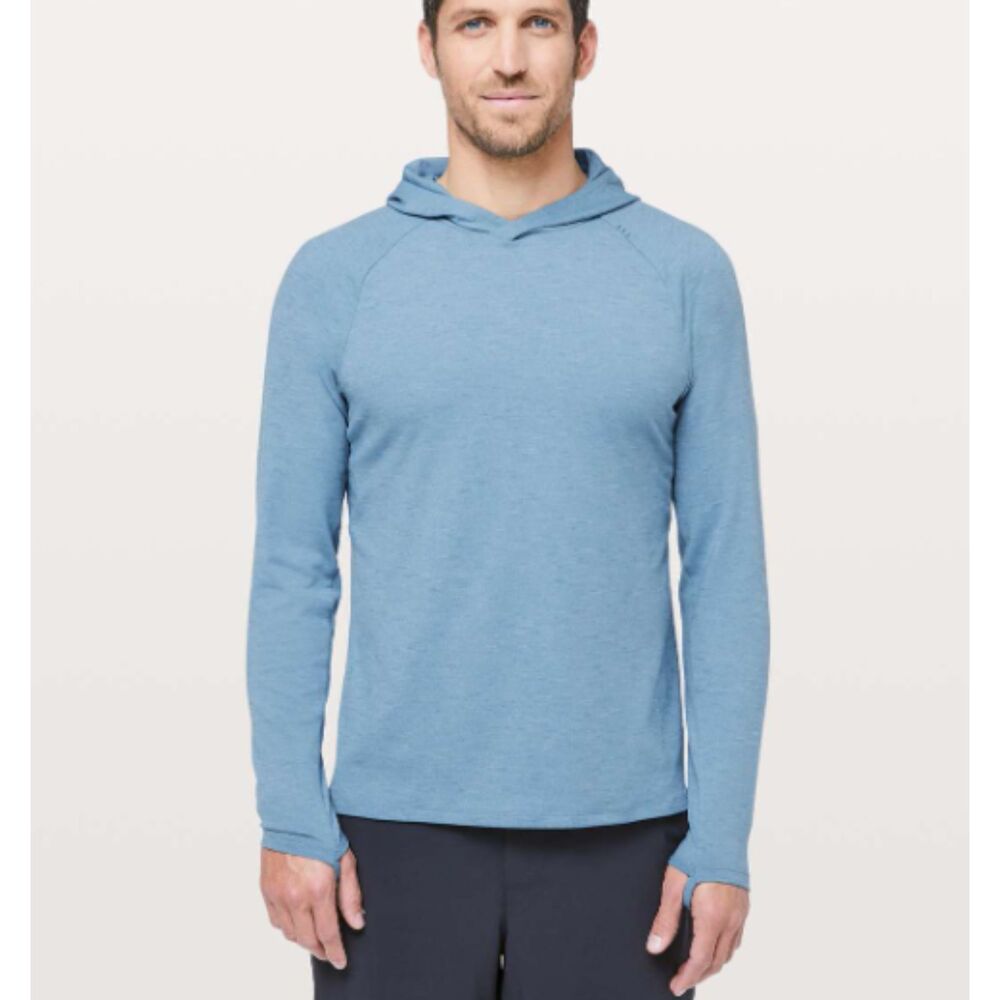 Lululemon Out Of Bounds Men's Hoodie Heathered Utility Blue Size Large